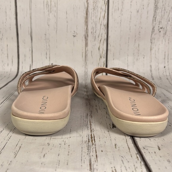 Vionic Dava Boa Blush Pink Snakeskin Nubuck Slide Womens Sandal Size 6.5 - Picture 4 of 13